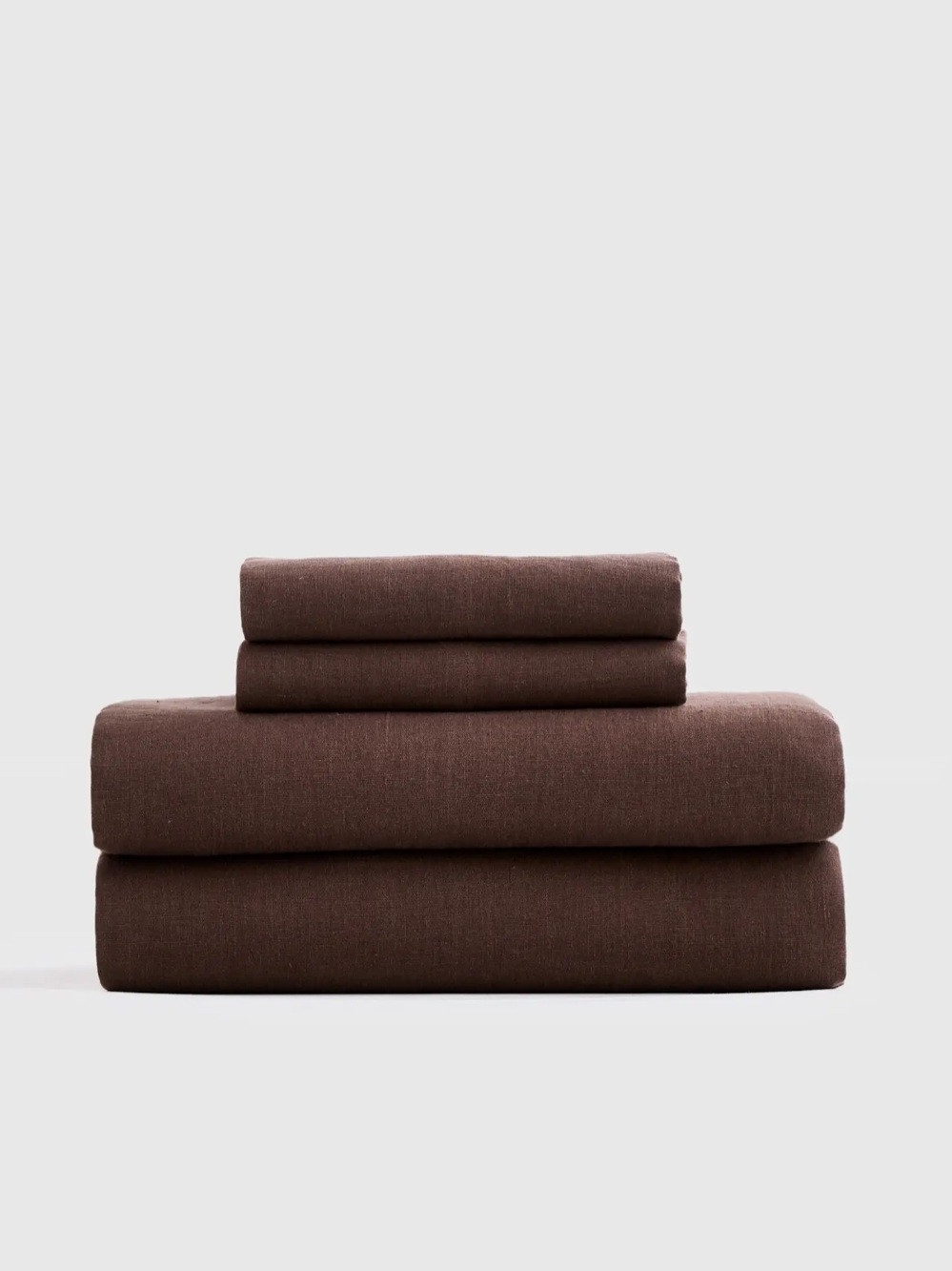 NIB Quince European Linen Queen 4 Pc Sheets Espresso